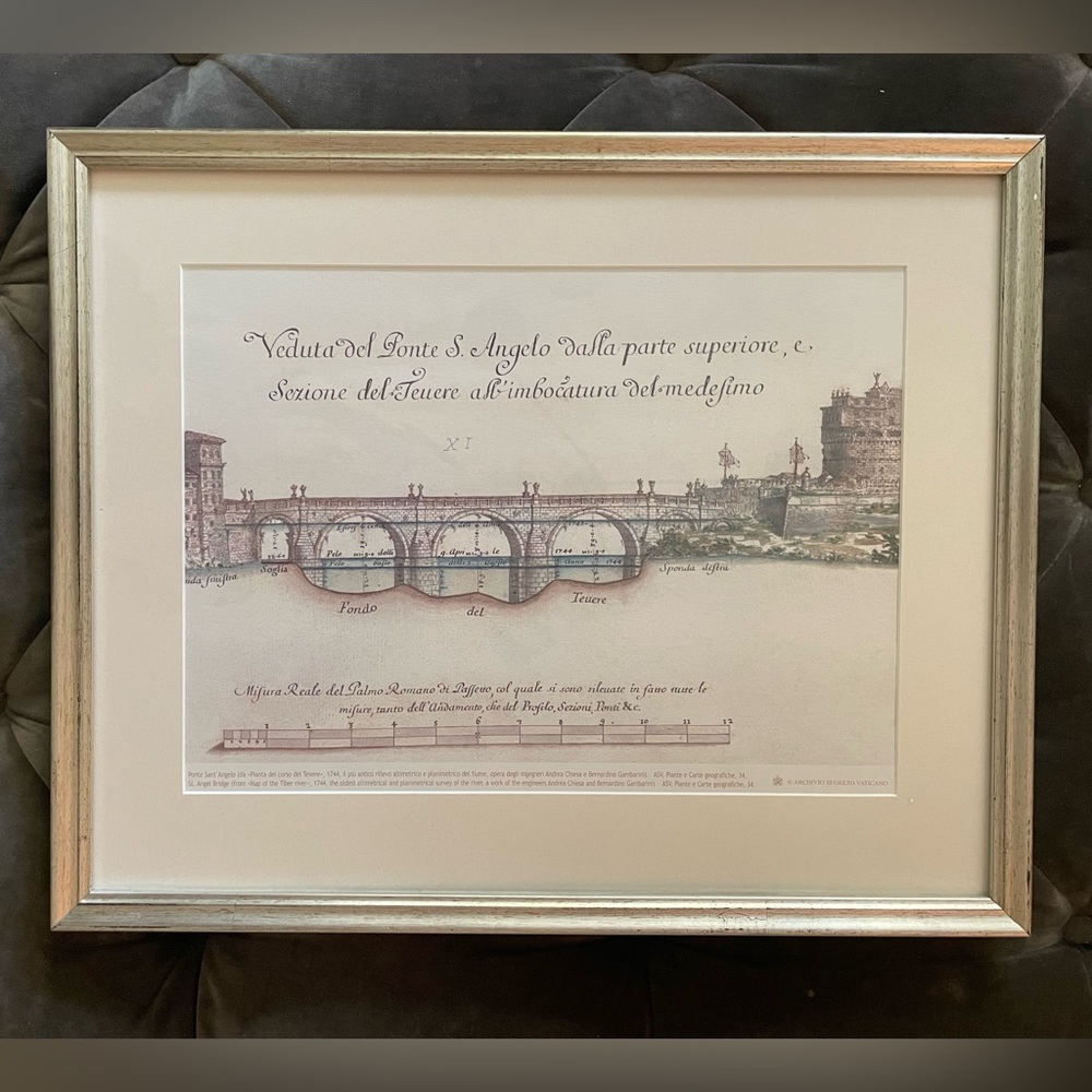Framed Print with Architectural View of the Ponte Sant'Angelo